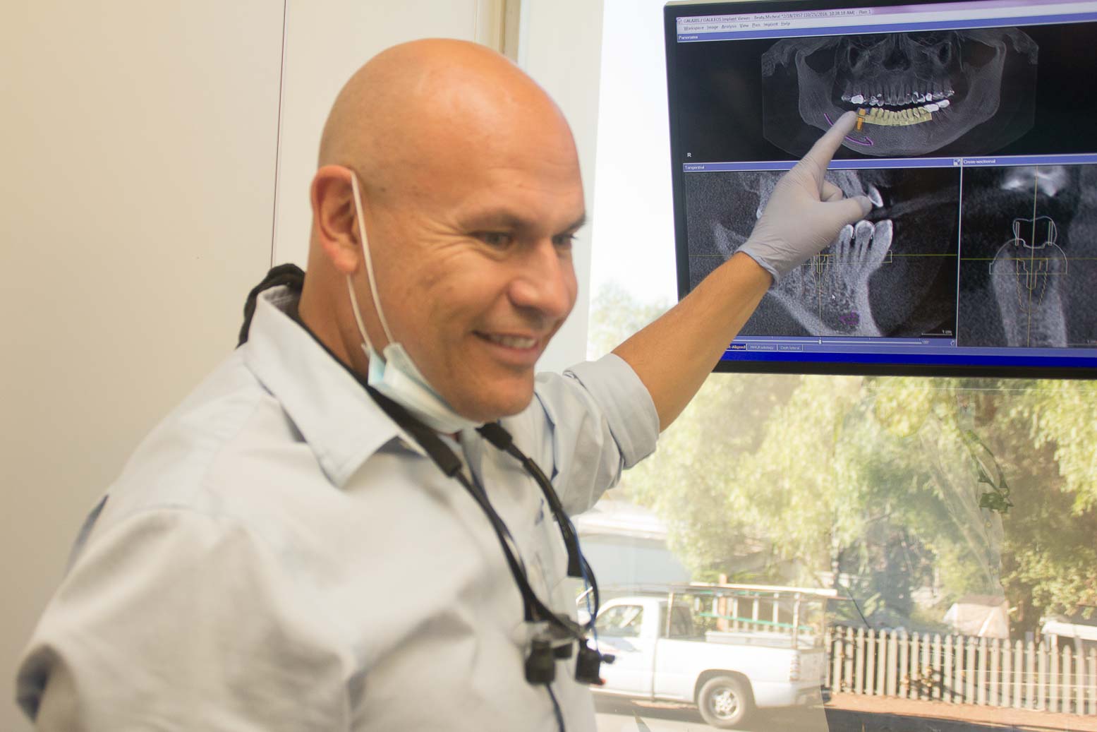 Dr Douglas G Hope using x-ray equipment